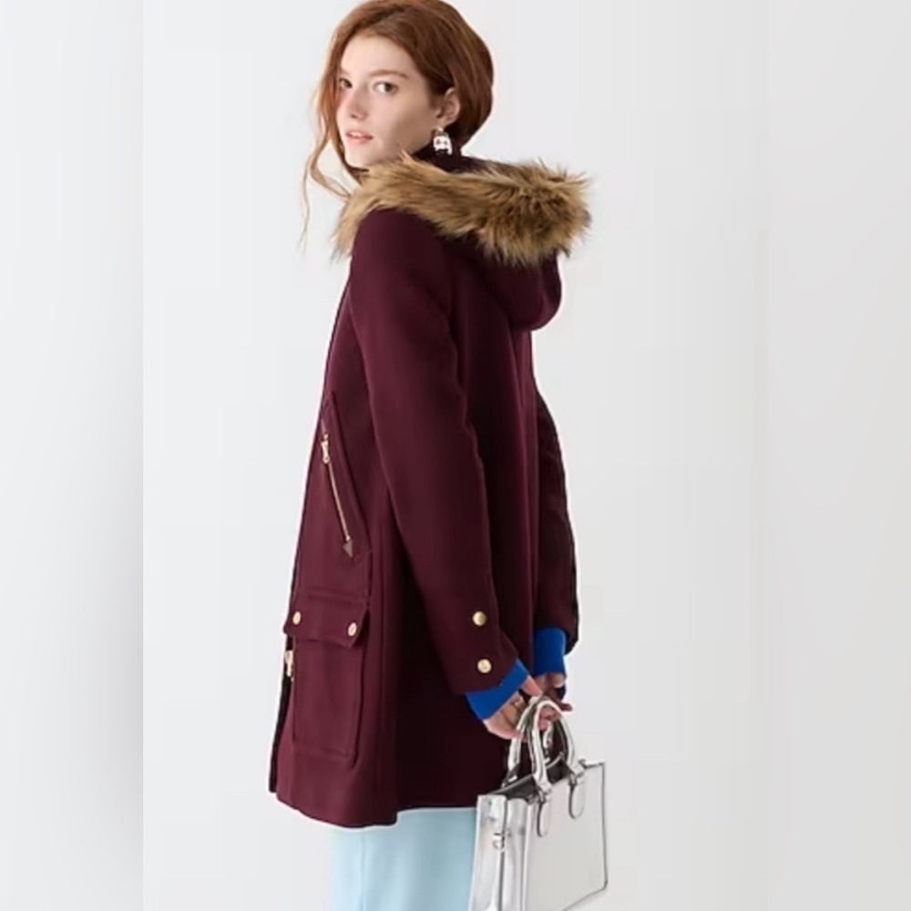 J crew chateau parka burgundy